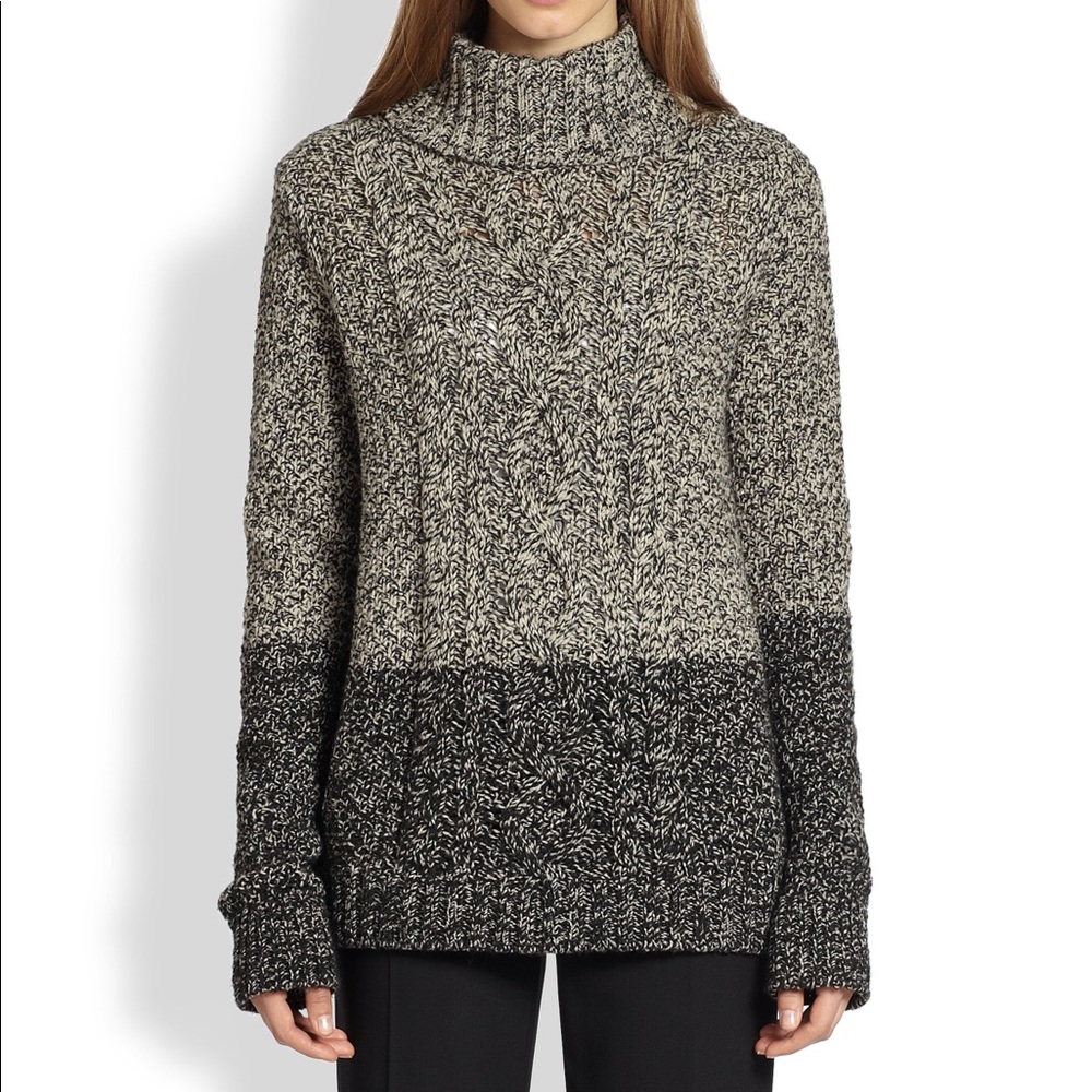 Vince Colorblock Marled Turtleneck Sweater